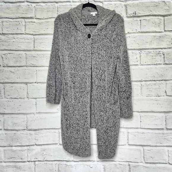 J. Jill Pure Jill Women's Gray Long Sleeve Coatigan Cardigan Petite Medium - Picture 1 of 15
